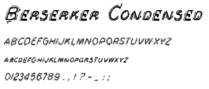 Berserker Condensed Italic font